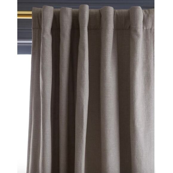 Quince Cotton Slub Room Darkening Curtain 48X96 Grey New# C5 - Picture 2 of 5